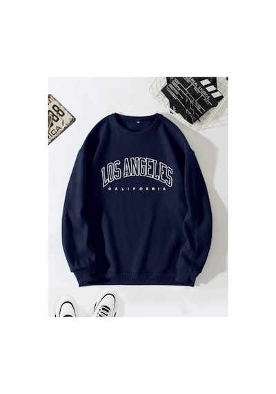 Magors Stıl-x Bisiklet Yaka Pamuklu Lacivert Renk, Los Angeles Baskılı Oversıze Sweatshırt Lacivert Magors Stıl-x Bisiklet Yaka Pamuklu Lacivert Renk, Los Angeles Baskılı Oversıze Sweatshırt Lacivert