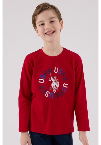U.S. Polo Assn. U.s. Polo Assn Erkek Çocuk Kırmızı Pijama Takımı 5274-48758 Kırmızı
