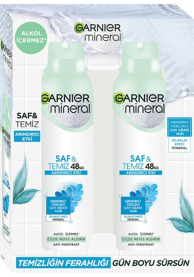Garnier Mineral Saf & Temiz Arındırıcı Etkili Deodorant 2 X 150 Ml