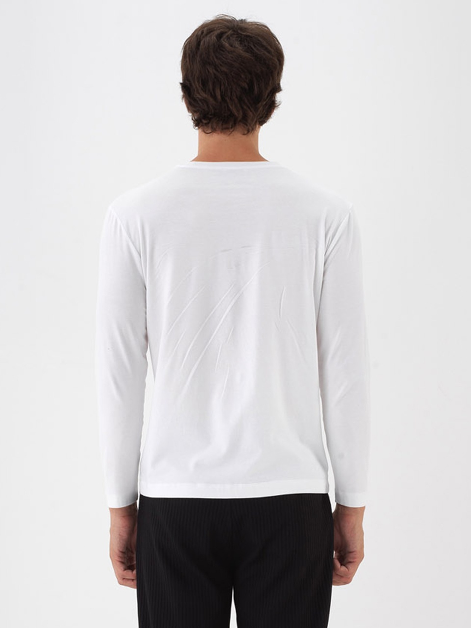 Xint Beyaz Slim Fit Bisiklet Yaka Modal Uzun Kol Tişört 502153