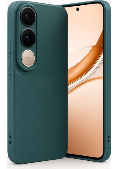 Vivo V50 Lite 4g Uyumlu Auto Focus Karbon Kapak - Koyu Yeşil