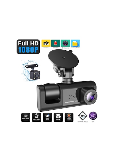 Springsun 1080p Dvr Araç Kamerası Ön Ve Arka Kameralar Araç Kamerası 2 Inç Ekran Araç Kamerası Gece Görüş Halka Kaydını