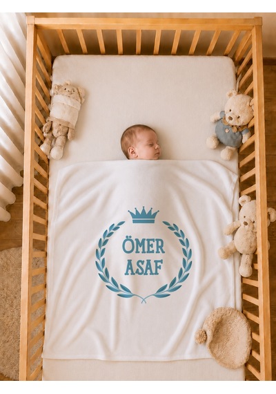 Kız Bebek Doğum Hediyesi İsme Özel Bebek Battaniyesi %100 Pamuk Çift Kat Penye Ham Bez Kıyafet Keseli 2086bkyx