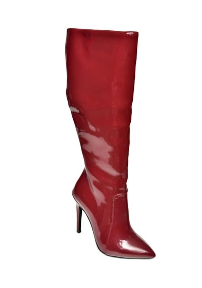 Fox Shoes N372530108 Bordo Rugan İnce Topuklu Sivri Burun Kadın Çizme Bordo-rugan Bordo