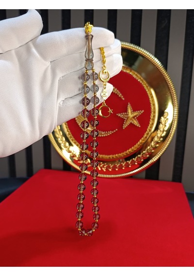 Ateş Kehribar Tesbih Vip Serisi Eflatun Renk