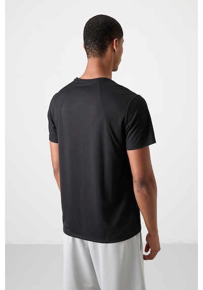Tommy Life Siyah Polyester Nefes Alan Dokulu İnce Esnek Standart Fit Erkek Performans T-shirt - 88391 Siyah