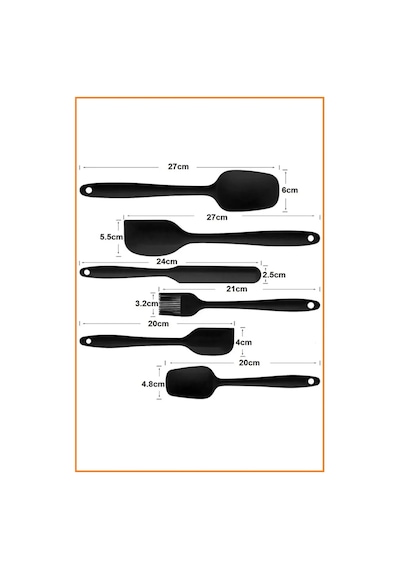 6 Adet Isıya Dayanıklı Yanmaz Yapışmaz Silikon Spatula Seti 6'l