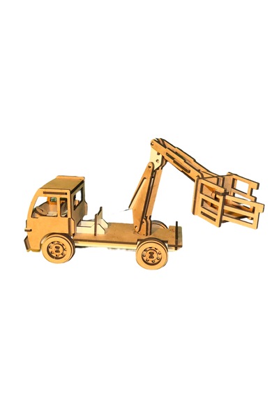Cherry Picker Truck Ahşap Maket Seti Dıy Sepetli Vinç Modeli Koleksiyoner Serisi 86 Parça