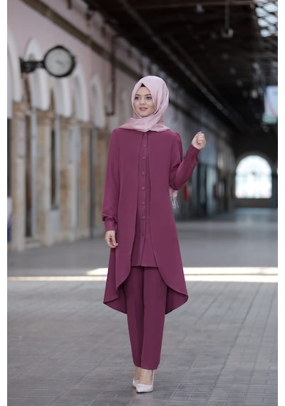 İbrahim Burak Etiler Collection Dilay İkili Takım Gül Kurusu 5320 Gülkurusu