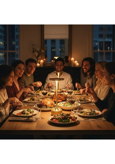 Eskitme Gold Kasa Dokunmatik Şarjlı Masa Lambası 3 Renk Işık Modlu, Led Aydınlatmalı, Modern & Dekoratif Abaj Belirtilmemis