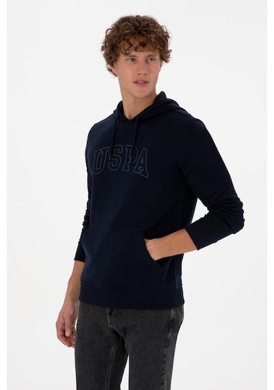 U.S. Polo Assn. Erkek Regular Fit Kapüşonlu Lacivert Basic Sweatshirt 50315663-VR033
