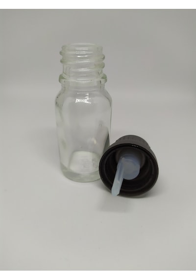 10Ml Cam Şeffaf Şişe İçten Damlatmalı Kapak (10 Adet)