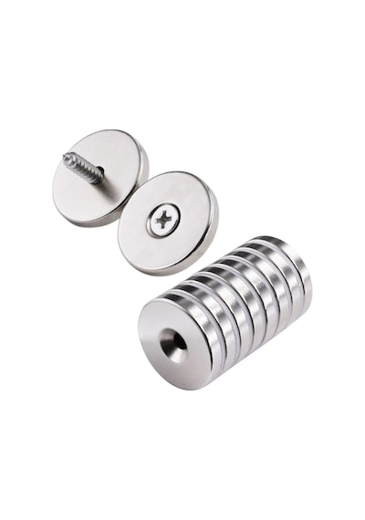 2 Adet 25x10/5x5,5 Mm Neodyum Mıknatıs Havşa Delikli Magnet Vida Atılabilir N35 Nikel Paslanmaz