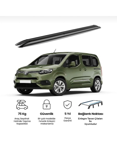 Türkmen Toyota Proace Premium Tavan Çıtası Alüminyum Siyah 2019 Ve Sonrası