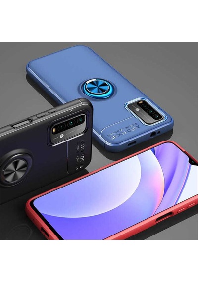 Xiaomi Redmi Note 9 4G Kılıf Yüzüklü Magnetli Ravel Case