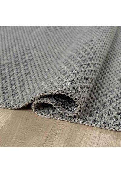 Açık Gri Siyah Melanj Noktalı Modern Halı - Dk710gcw