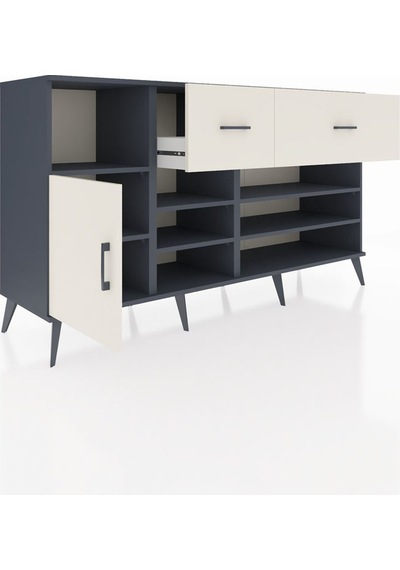 Kronos Konsol 6 Raflı 2 Çekmeceli Tek Kapaklı 176x59x99 Antrasit-aytaşı Aytası - Antrasıt Kronos Konsol 6 Raflı 2 Çekmeceli Tek Kapaklı 176x59x99 Antrasit-aytaşı Aytası - Antrasıt