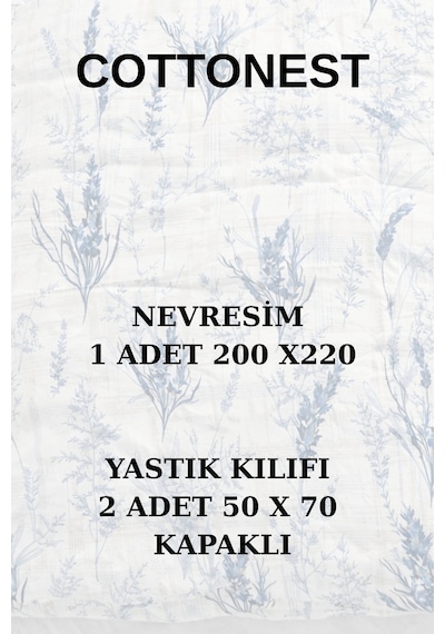Çift Kişilik Desenli Pamuklu Nevresim Seti 200x220 Cm Yumuşak Dokulu Çeyizlik Nevresim Seti Yeşil-çiçekli