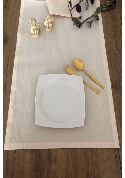 Ham Keten Krem Runner 140X43 CM