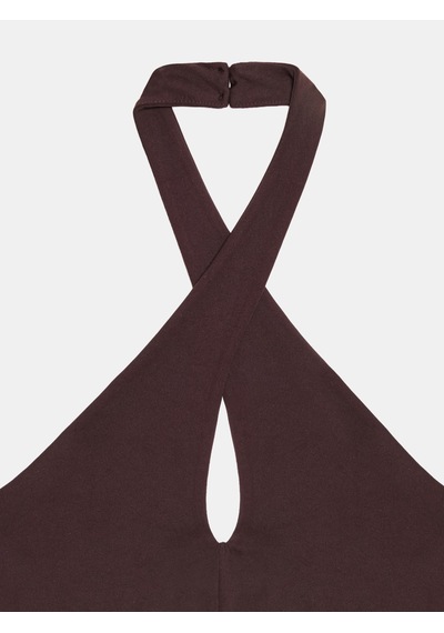 DİLVİN 21267 Halter Top-koyu Kahve