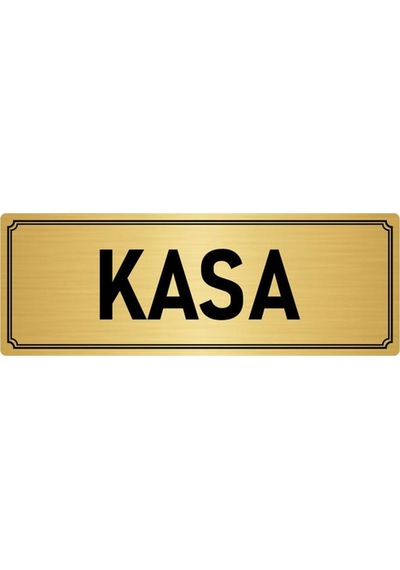 Metal Yönlendirme Levhası, Departman Kapı İsimliği Kasa 7x20 cm Altın Renk