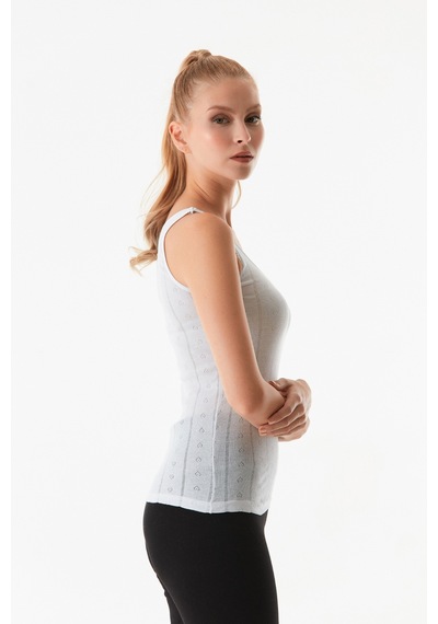 Fullamoda Dantelli Askılı Atlet 23mıcg631192942-beyaz Beyaz
