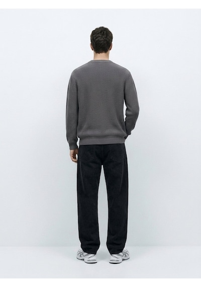 LTB Regular Fit Bisiklet Yaka Triko Gri Kazak