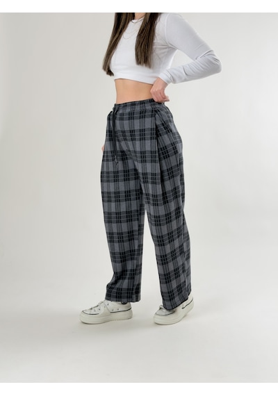 Cocopelli Ekose Kadın Baggy Pantolon Coc2681 Desenli