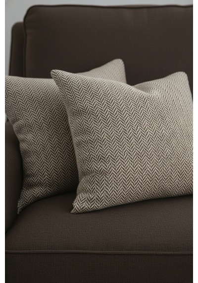 Chevron Bohem Dekoratif Punch Yastık Kırlent Kılıfı 45x45 Kahverengi 45 x 45