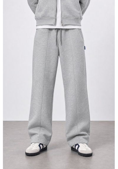 Respire Erkek Basic Panda Baggy Eşofman Altı Gri Melanj