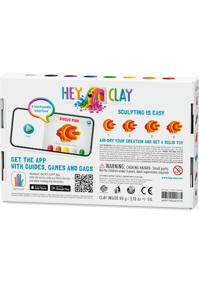 Hey Clay Hava İle Kuruyan Kil 6'lı Kutu - Okyanus Palyaço Balığı, Discus Balığı, Yılan Balığı