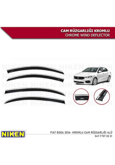 Fiat Egea Kromlu Cam Rüzgarlığı 4'Lü Set 2016-2021 Niken