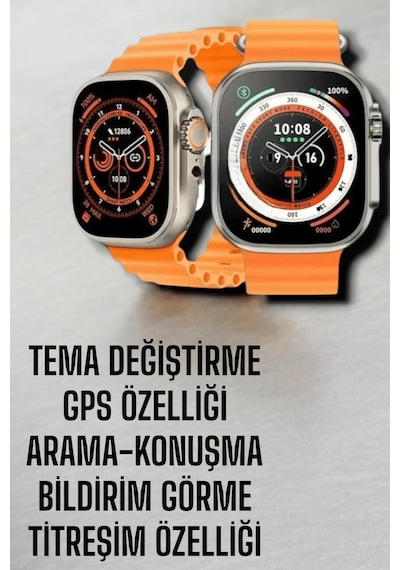 Mey İthalat Suya Ve Toza Dayanıklı 45 Mm Akıllı Saat Bildirim Ve Cevapsız Çağrı Görüntüleme