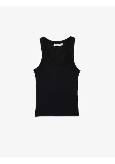 Koton Kaşkorse U Yaka Kolsuz Slim Fit Atlet Siyah 6sal30078ık Siyah