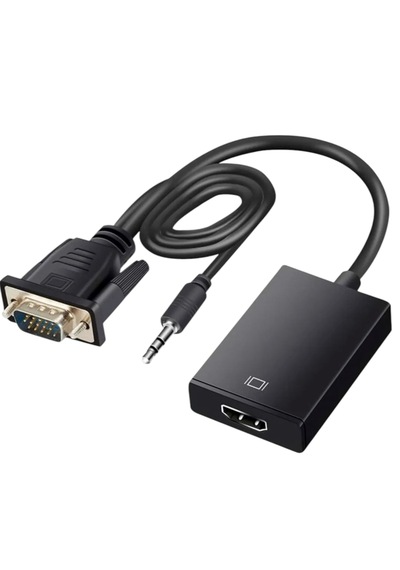 Vga To Hdmi Adaptör Çevirici Görüntü Ve Ses Aktarımı