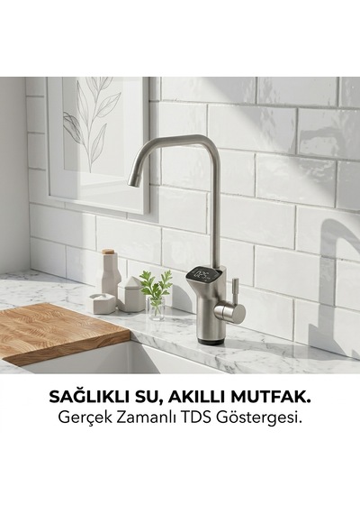 Akıllı Dijital Tds Göstergeli Su Arıtma Musluğu 304 Paslanmaz Çelik