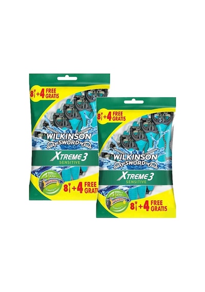 Wilkinson Sword Xtreme 3 Sensitive 8+4 Üç Bıçaklı Kullan At Tıraş Bıçağı x 2 Adet