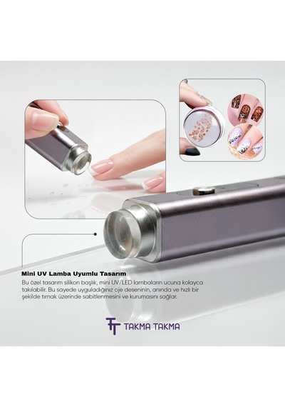 Yuvslkn - Uv Lamba İçin Slikon 2'li Tırnak Nail Stamper Kolay French Ve Baskı Süs Damgalama Aparatı, Temizlenebilir Yumuşak Ve Prüzsüz Yüzey