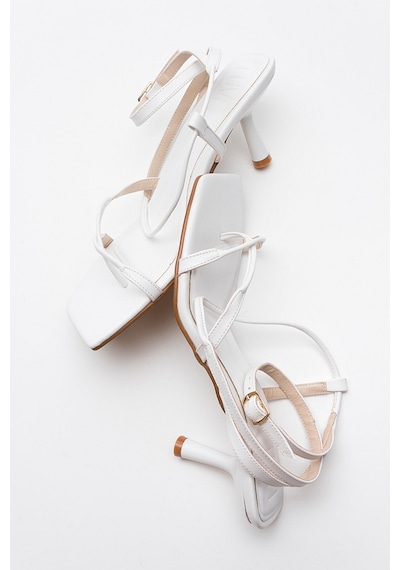Luvishoes Mias Beyaz Kadın Topuklu Sandalet Beyaz