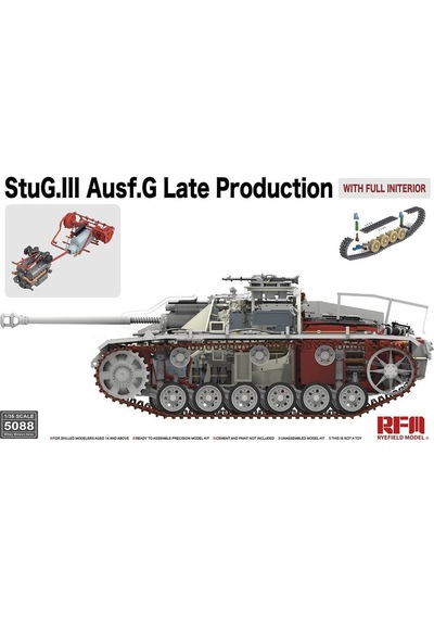 Rfm 5088 1/35 Ölçek, Stug.ııı Ausf.g, Geç Dönem Tankı, İç Detaylı, Plastik Model Kiti-55482
