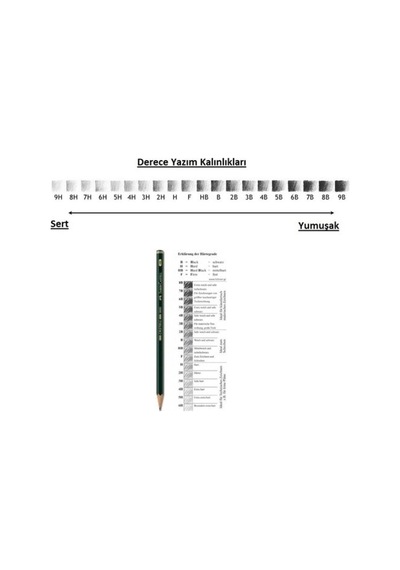 Faber-castell Resim Kalemi Faber Dereceli Kalem Seti Karakalem Seti 6h 5h 4h 3h 2h 8'lü Set Siyah