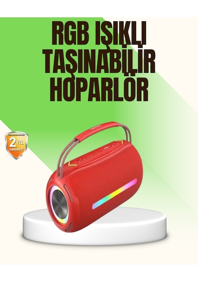 Rgb Led Işıklı 20w Taşınabilir Bluetooth Hoparlör Ipx6 Suya Dayanıklı