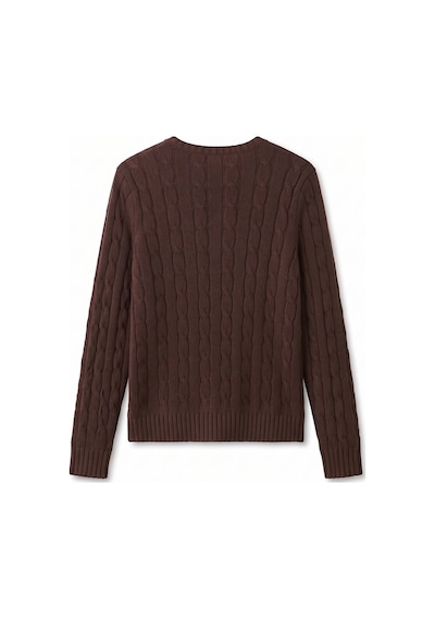 LTB Slim Fit V Yaka Triko Kahverengi Kazak