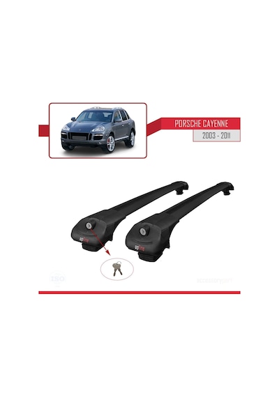 Porsche Cayenne 2003-2011 Arası İle Uyumlu Ace-1 Ara Atkı Tavan Barı Siyah