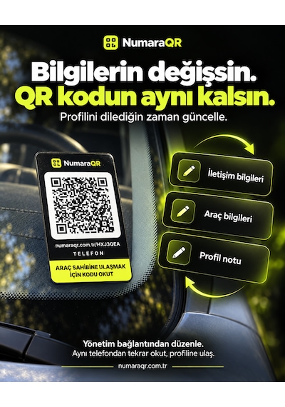 Numaraqr Qr Kodlu Araç Numaratörü Sticker Cam Içi
