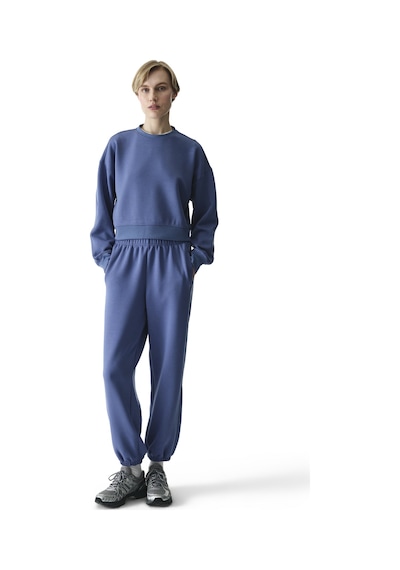 Penti Mavi İpeksi Dokunuş Silky Touch Kontrast Detaylı Bisiklet Yaka Sweatshirt