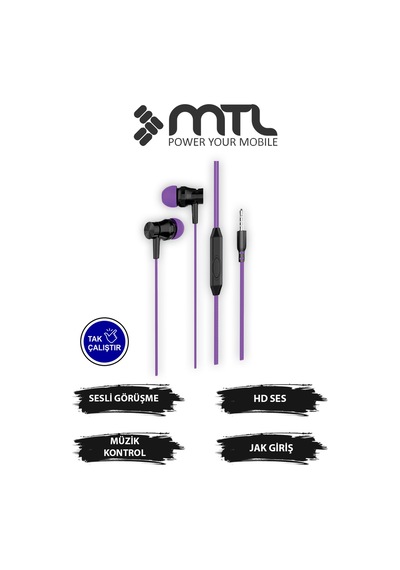 3.5 Mm Jack Girişli Stereo Kulak İçi Silikonlu Kablolu Kulaklık Güçlü Ses, Maksimum Konfor Diğer