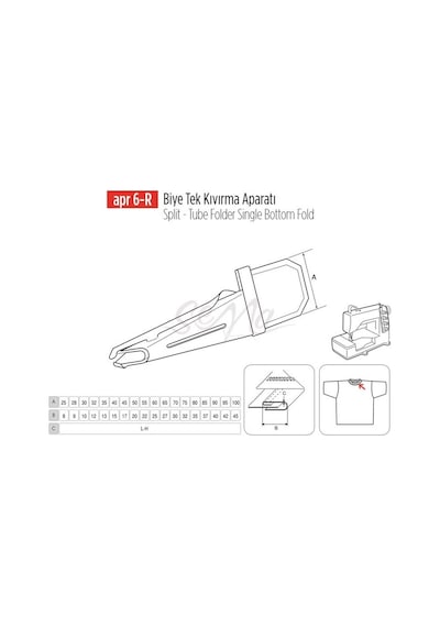 Biye Tek Kıvırma Apara 55x22mm / Apr 6-r