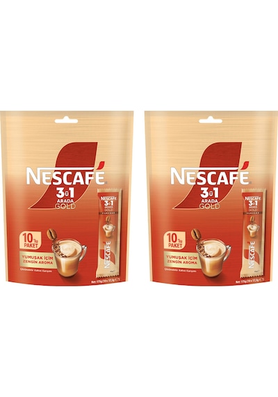 Nescafe Gold 3in1 Yumuşak İçim 17,5 Gr 10 Lu X 2 Adet Çözünebilir