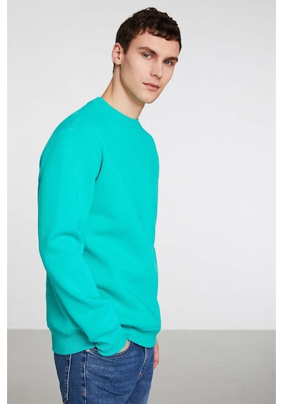 Grimelange Travıs Erkek Yumuşacık Kumaşlı Regular Fit Yuvarlak Yakalı Yeşil Sweatshirt